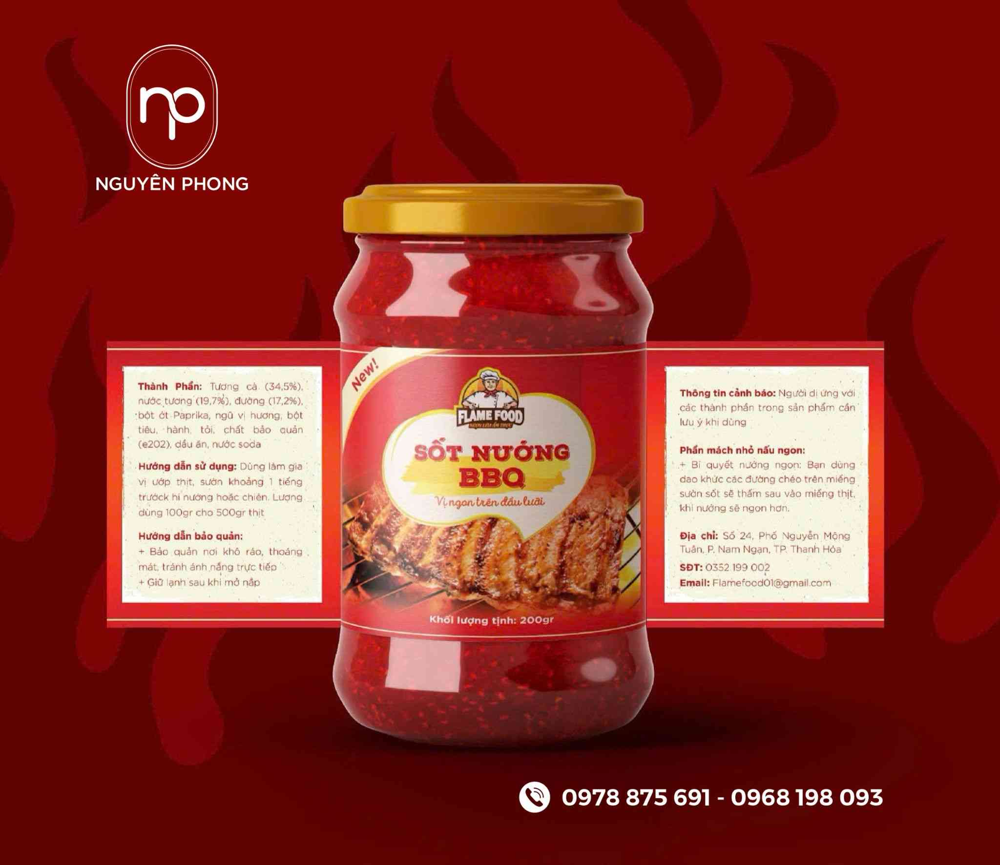 Mẫu sticker cho hũ sốt nướng
